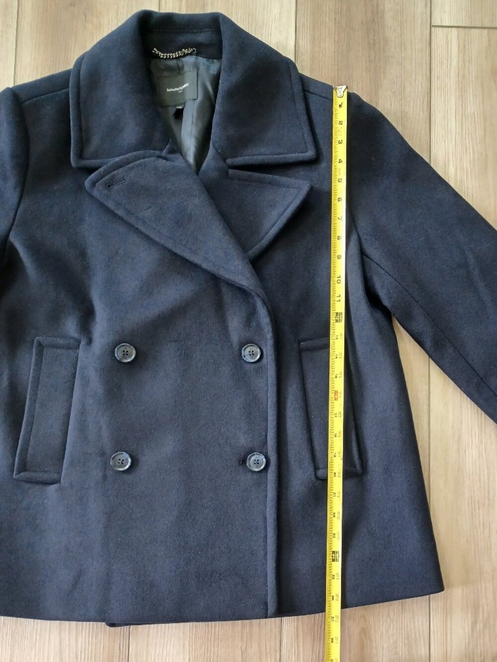 Banana Republic Factory Wool-Blend Peacoat size M Navy - Picture 5 of 13